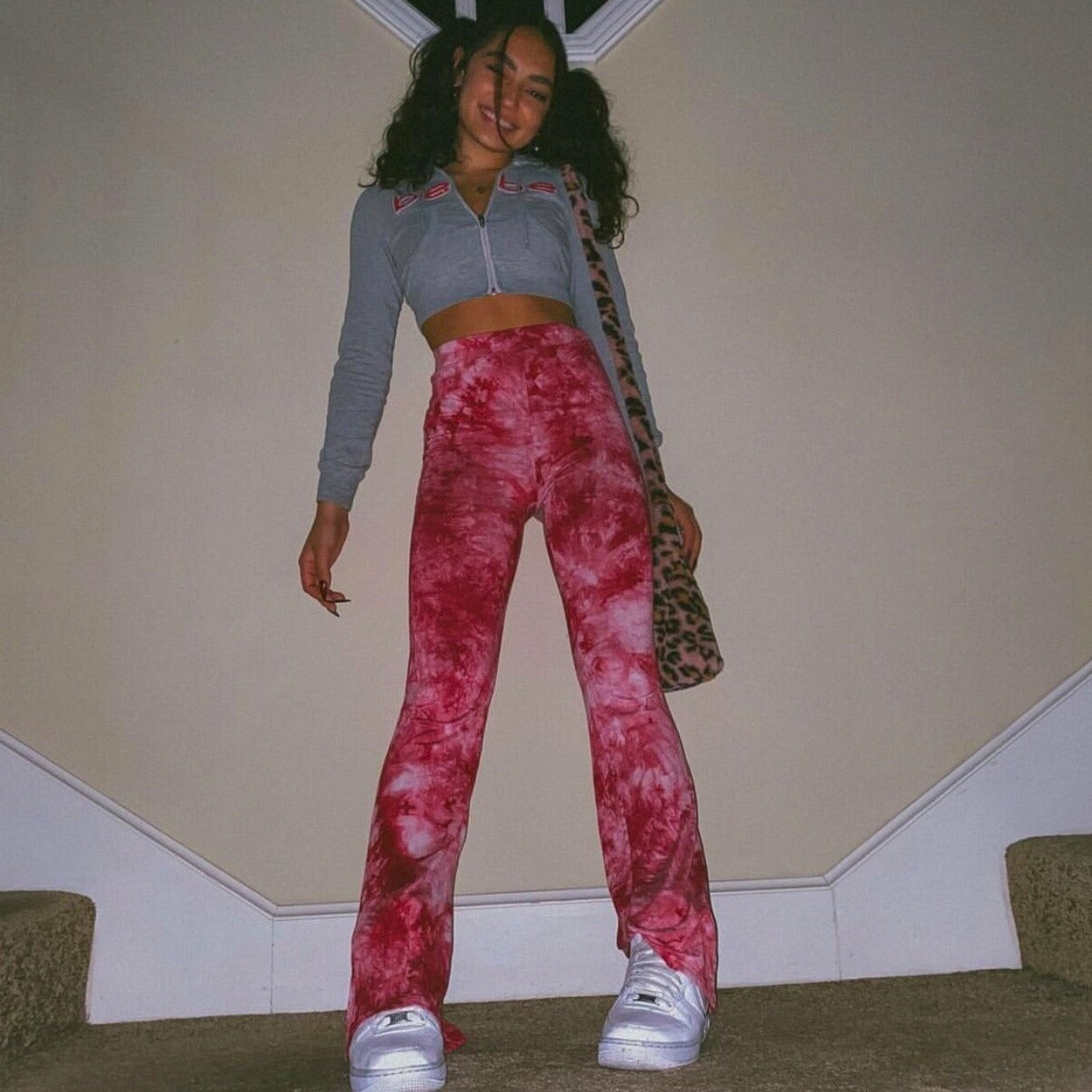pink jaguar fur tote