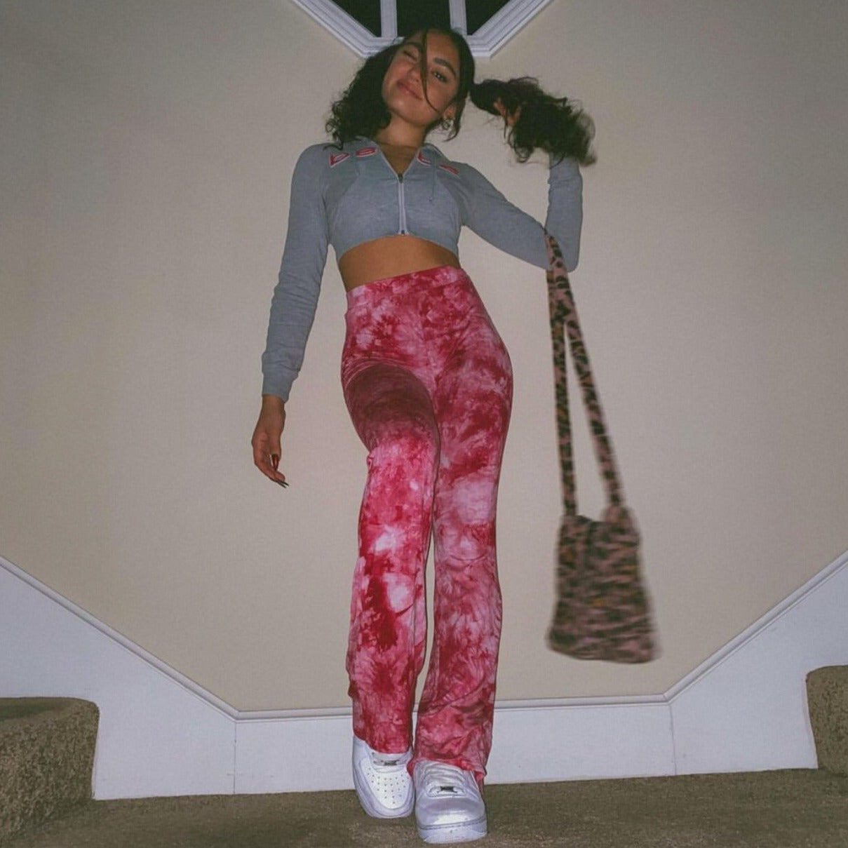 pink jaguar fur tote