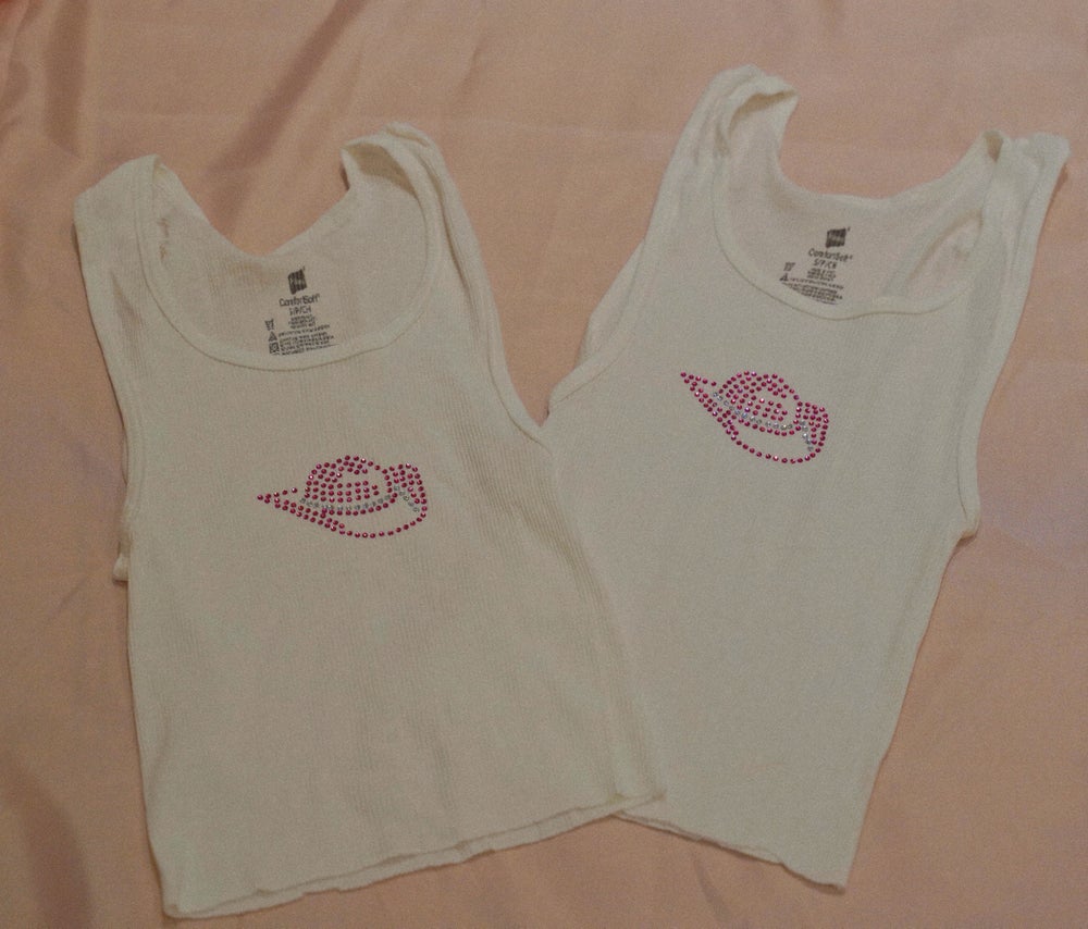 cowgirl hat rhinestone tank