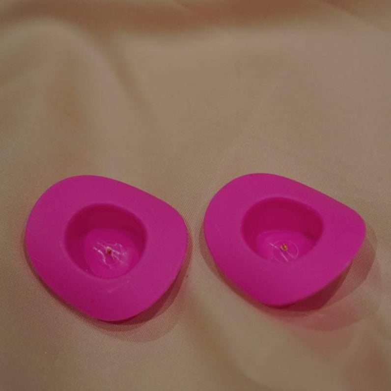 original pink cowgirl hat earrings