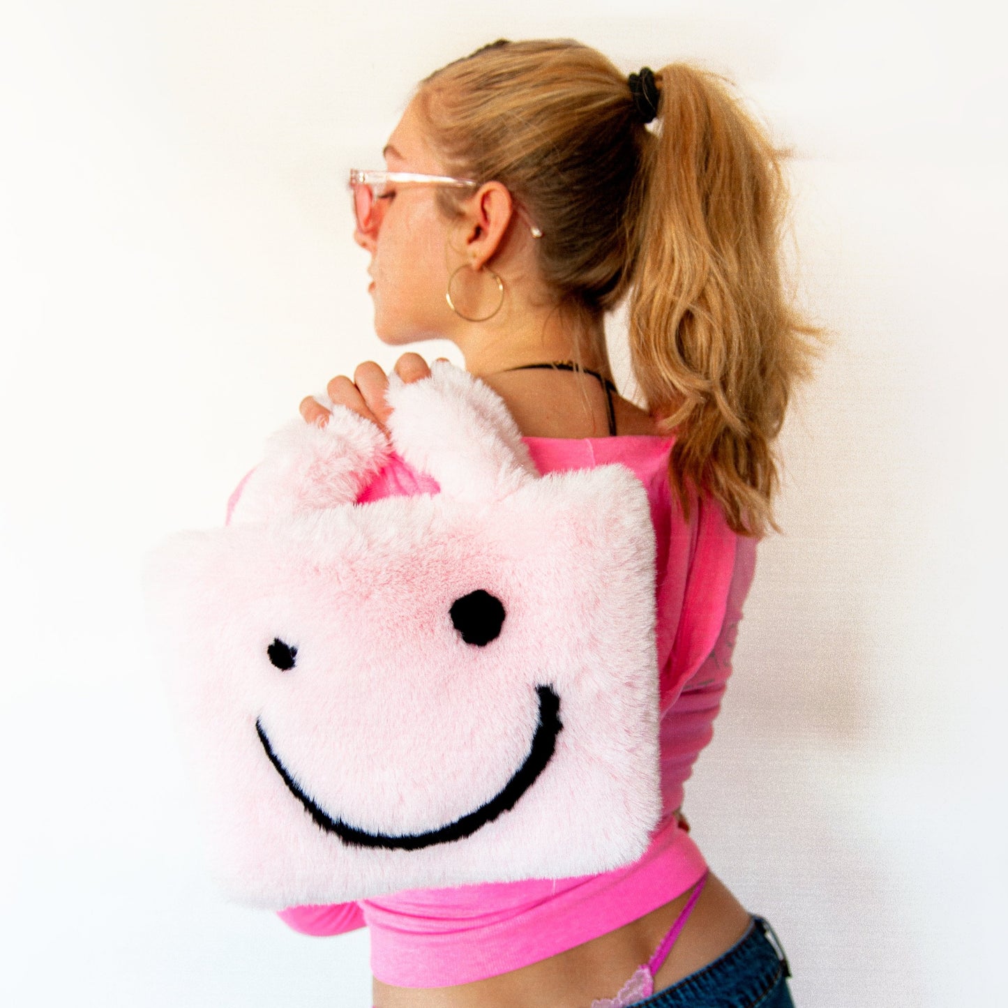 pink smiley cowgirl clutch