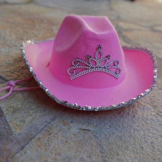 Pink Cowgirl Hat With Tiara - It Lights Up! - Cowgirl Clutch