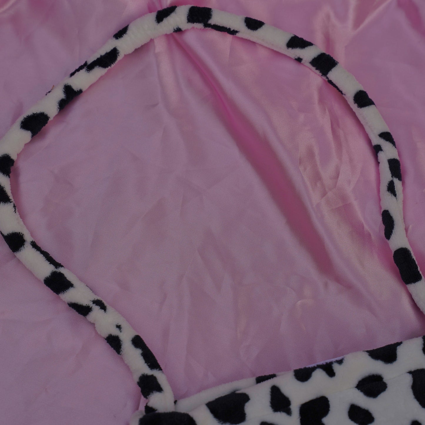 cow print fur tote