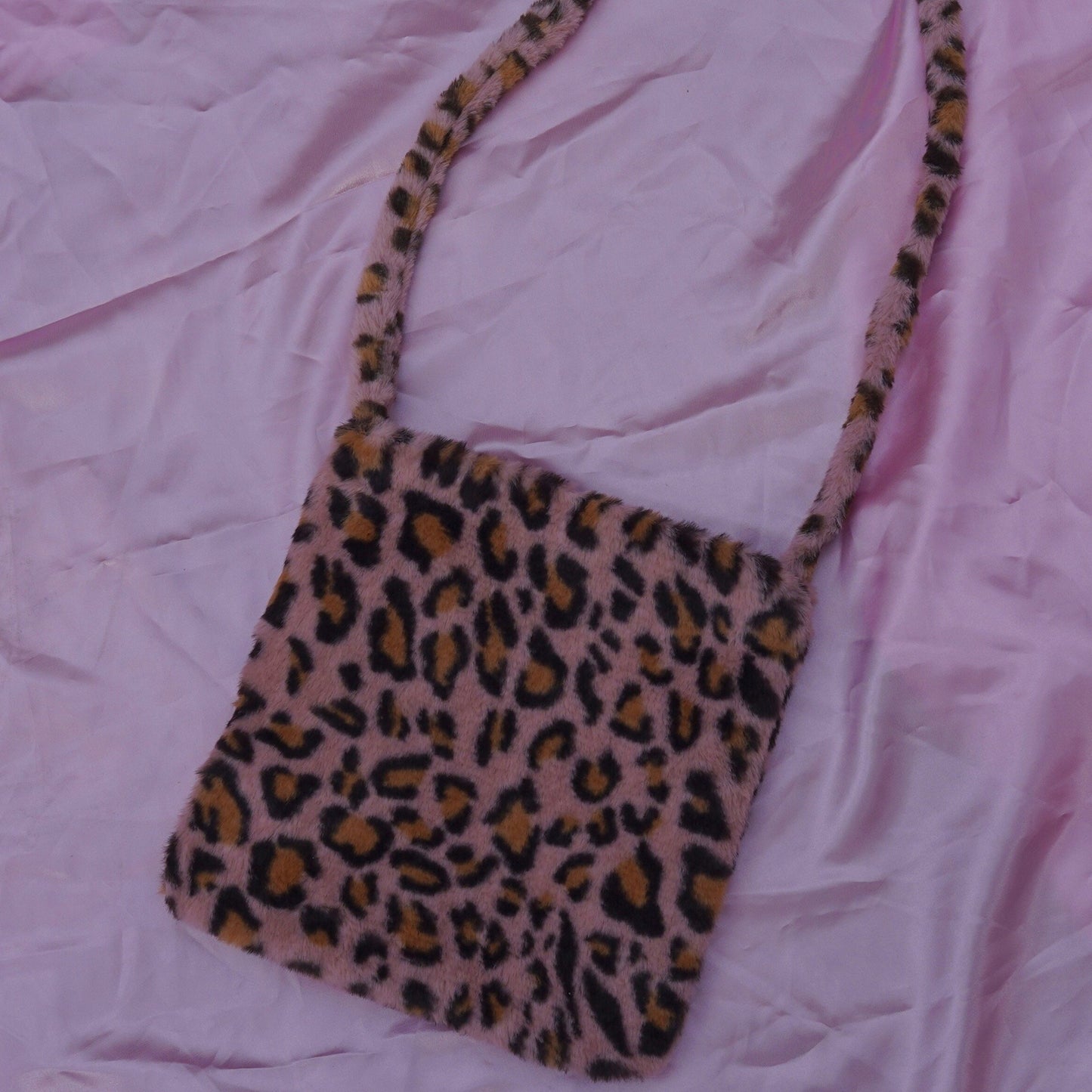 pink jaguar fur tote