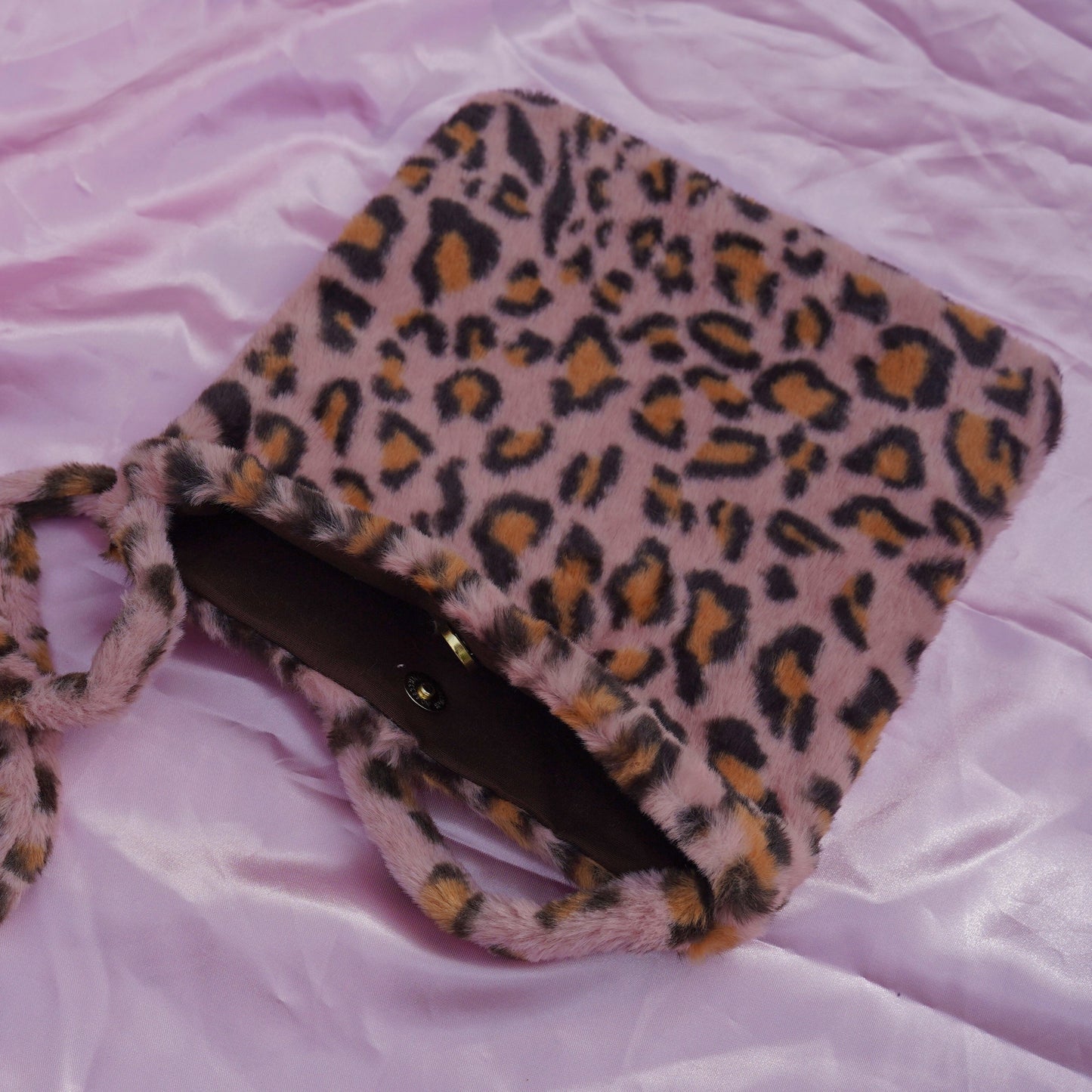 pink jaguar fur tote