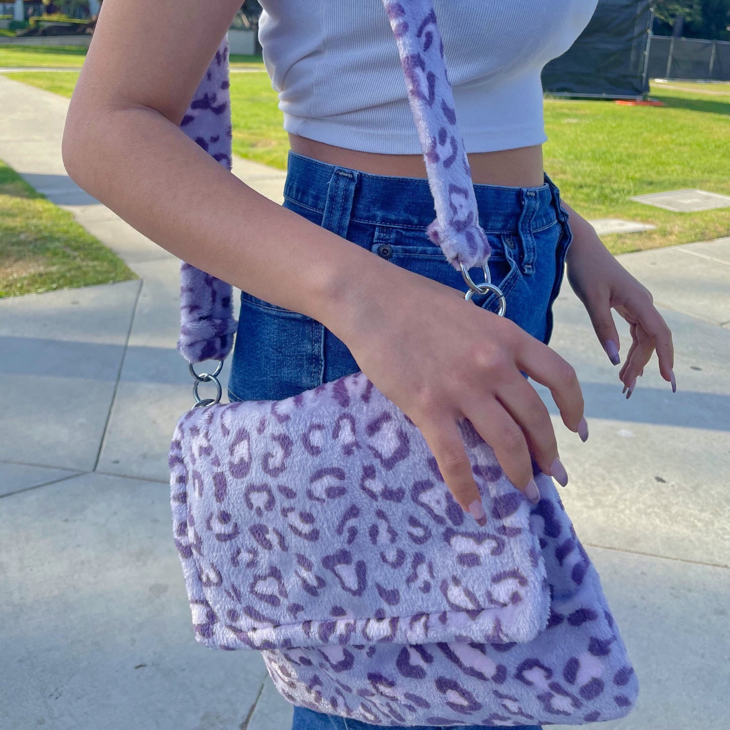 violet messenger bag