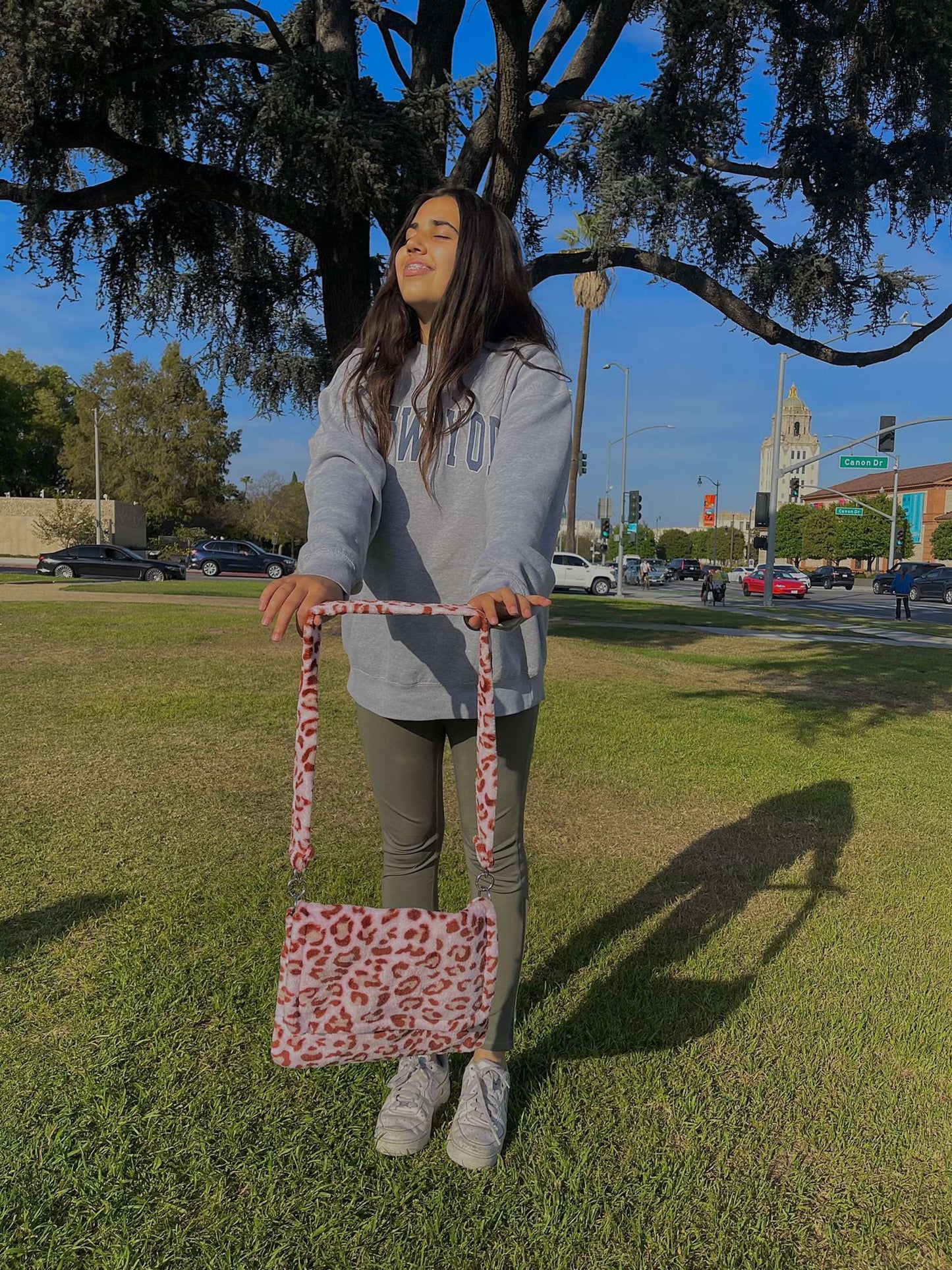 violet messenger bag