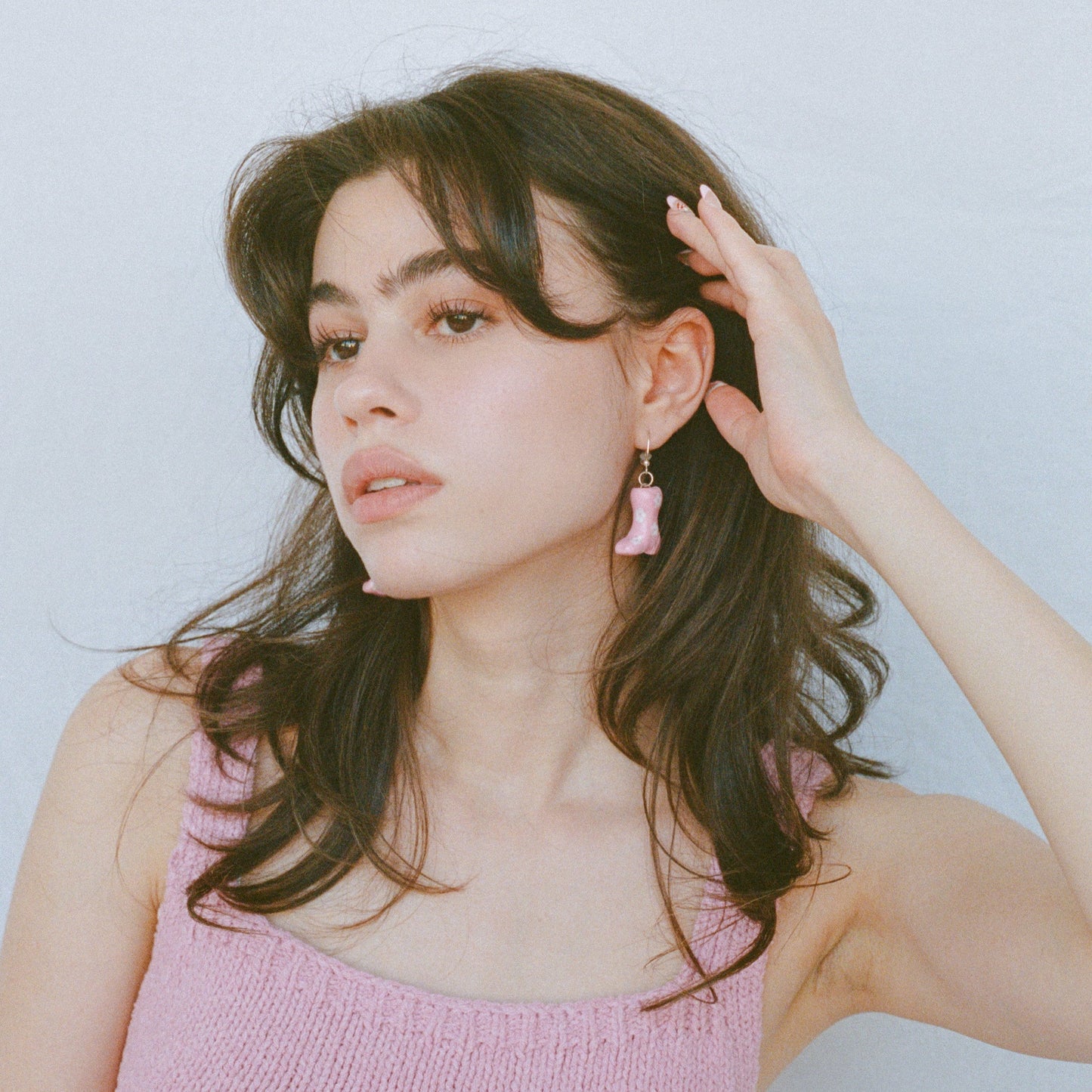 Pink Daisy Print Cowgirl Boot Earrings