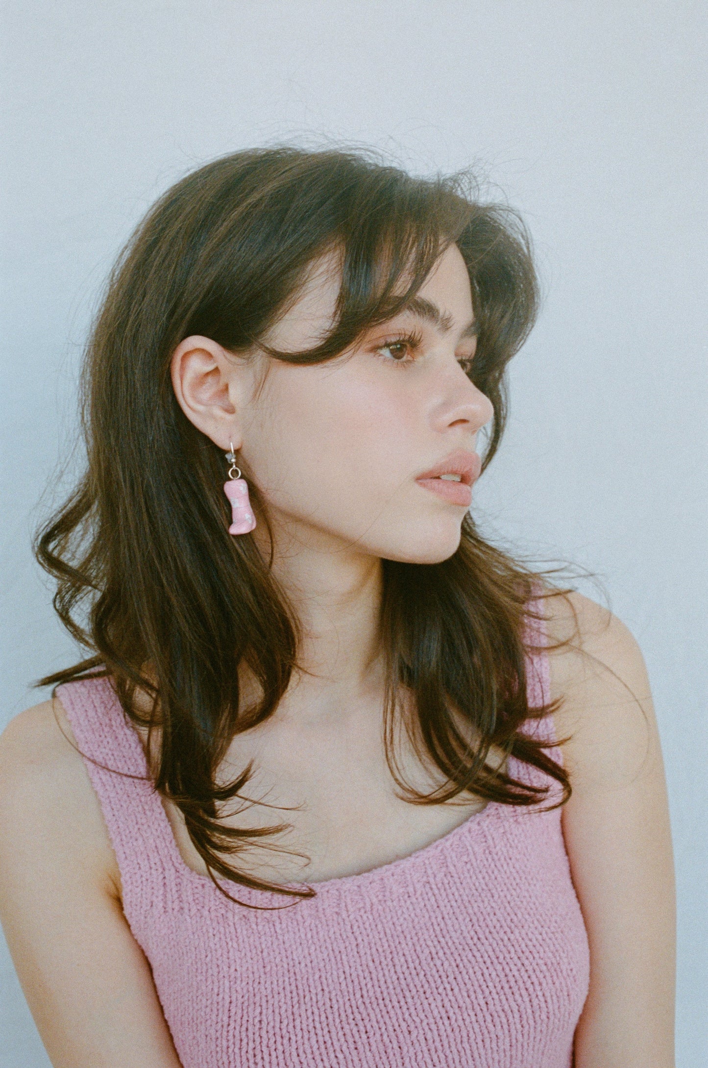 Pink Daisy Print Cowgirl Boot Earrings