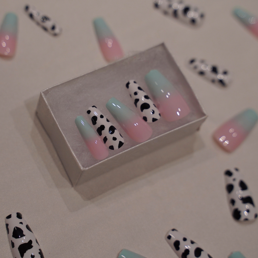 ombre cow nails