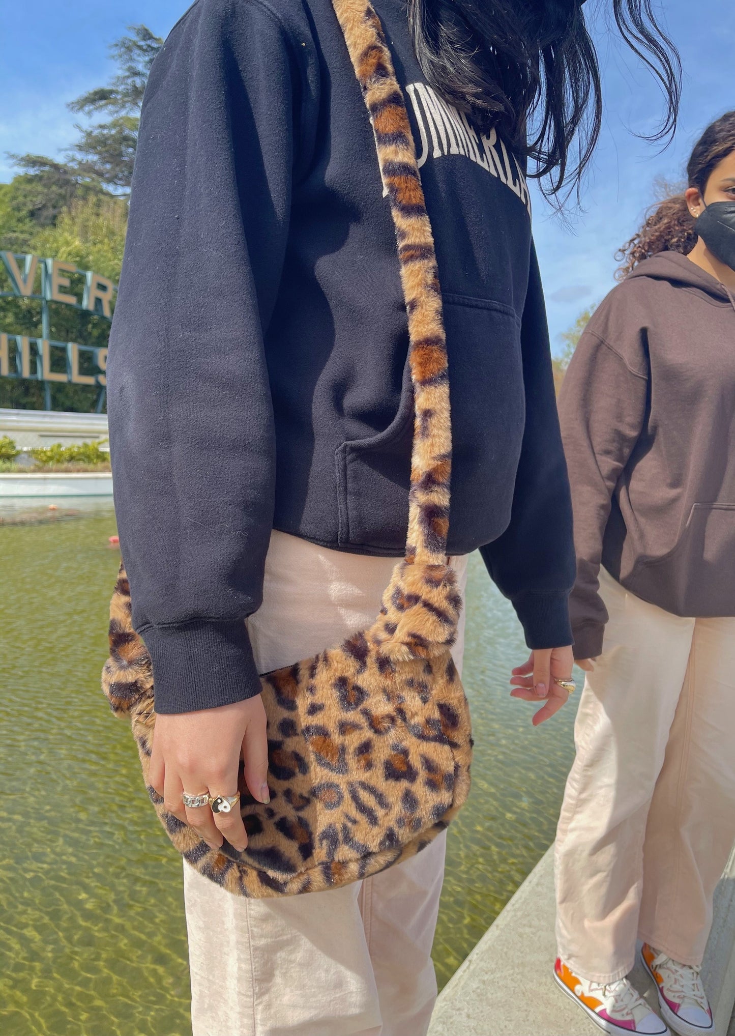 teddy leopard mini tote