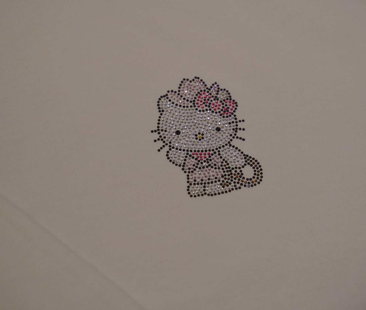 white hello kitty cowgirl rhinestone crewneck