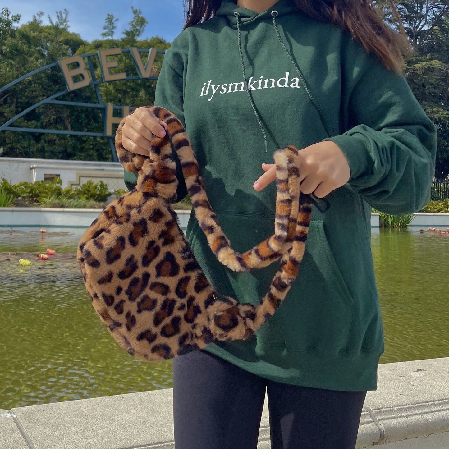 teddy leopard mini tote