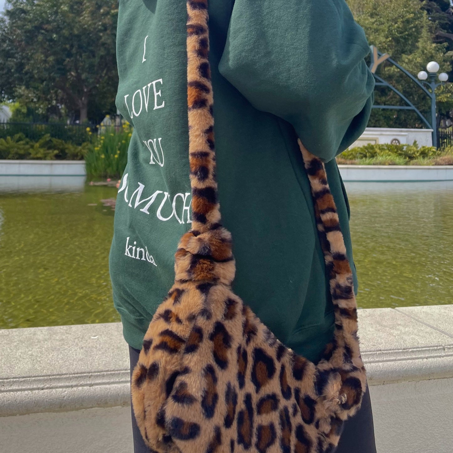 teddy leopard mini tote