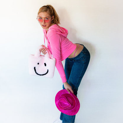 pink smiley cowgirl clutch