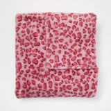 Dormify Pink Leopard Plush Throw Blanket
