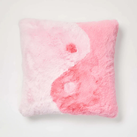 Dormify Bubblegum Yin Yang Plush Square Pillow Cover