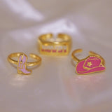 cowgirl hat gold ring