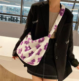 purple daisy messenger bag